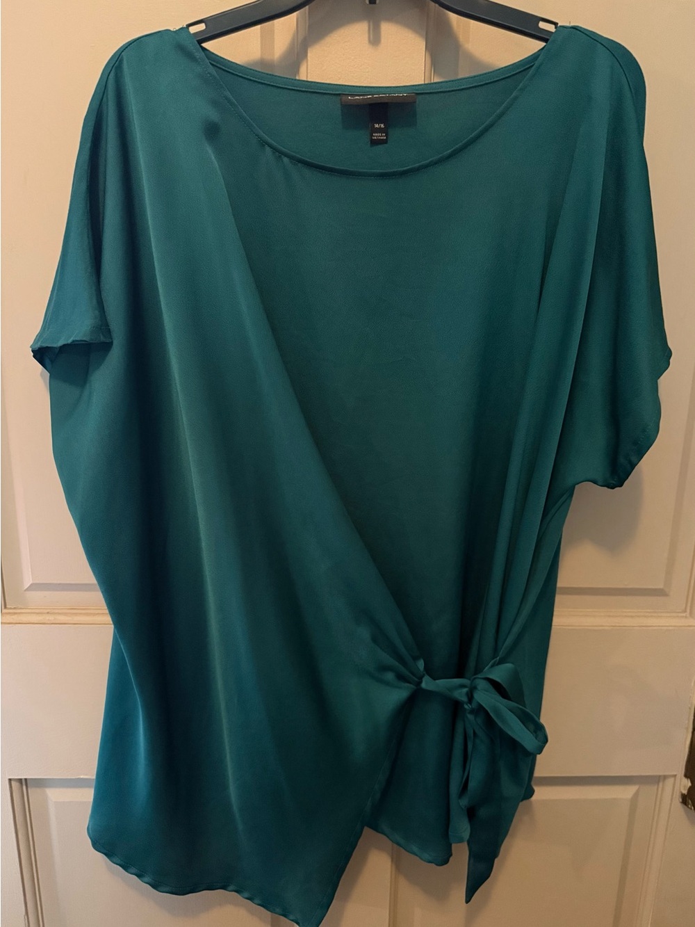 Lane Bryant Teal Wrap-Style Side-Tie Blouse